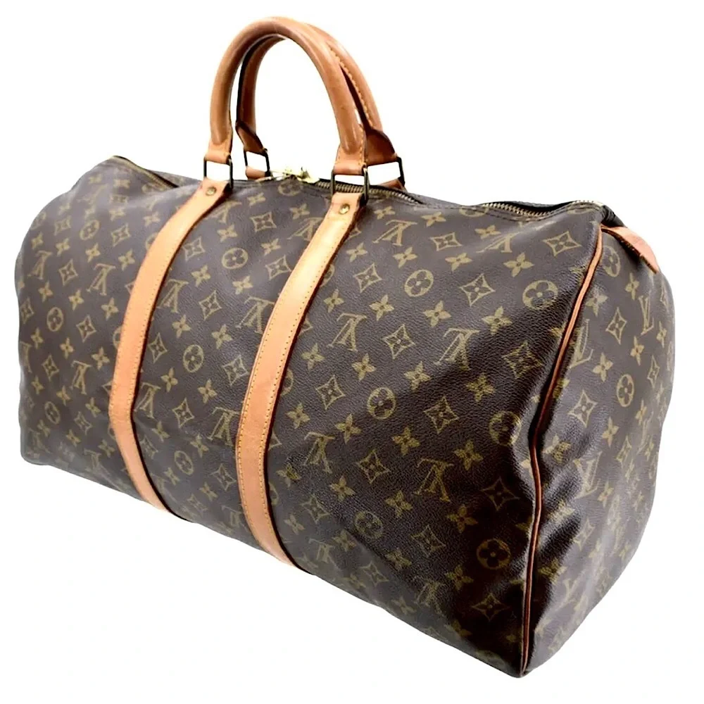 LOUIS VUITTON Keepall LV 50 Boston Weekend Travel Duffel Tote Bag LV50 FH0910